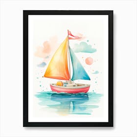 Watercolor Sailboat Art Print