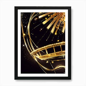 Golden Star Background Affiche