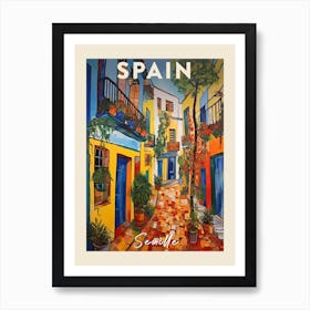 Seville Spain 5 Fauvist Painting Travel Poster Art Print