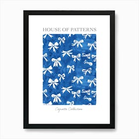 White And Blue Bows 1 Pattern Poster Art Print