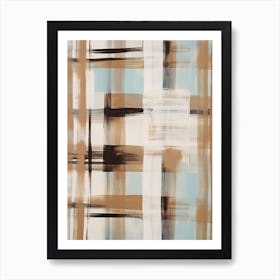 Brown Tones Plaid Pattern 0 Art Print