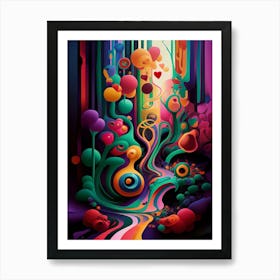 The Vividly Surreal Forest Art Print