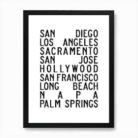 California Cities Art Print