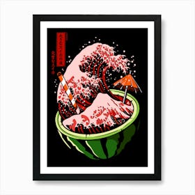 The Great Wave Of Watermelon Art Print