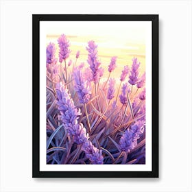 Lavender Field Sunrise 1 Art Print