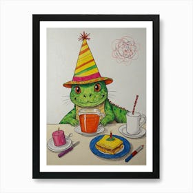 Birthday Lizard 2 Art Print