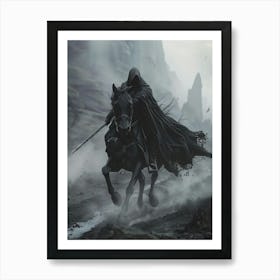 Dark Knight On Horseback Art Print