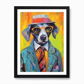 Dog S Purrfect Portrait; Stylish Oil Strokes Art Print