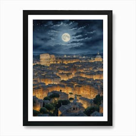 A Nocturnal Vision of the Colosseum 1 Poster