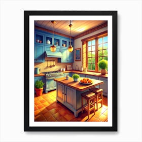 Kitchen In The Countryside Art Print