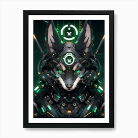 Futuristic Fox 4 Art Print