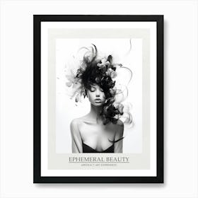 Ephemeral Beauty Abstract Black And White 1 Poster Art Print