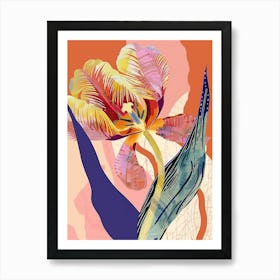 Colourful Flower Illustration Tulip 2 Art Print