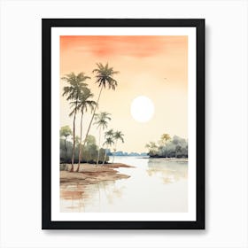 Watercolour Of Sundarbans National Park   Bangladesh And India 1 Art Print