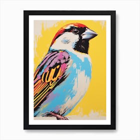 Andy Warhol Style Bird House Sparrow 2 Art Print