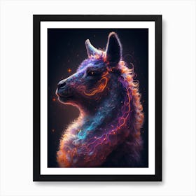 Llama Galaxy Art Print