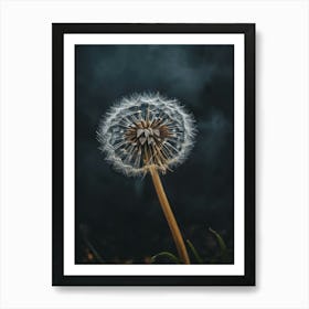 Dandelion And Cloudy Sky Art Print