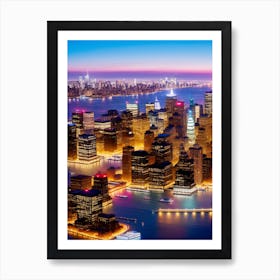 New York City At Night 1 Art Print