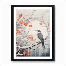 Winter Bird Painting Hummingbird 2 Art Print