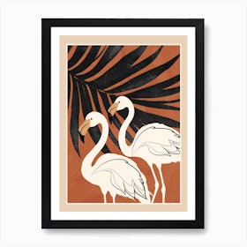 Two Abstract Flamingos 1 Art Print