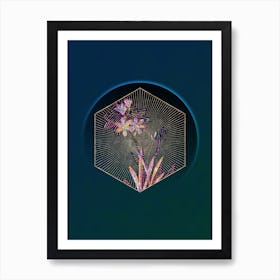 Abstract Ixia Grandiflora Mosaic Botanical Illustration Art Print