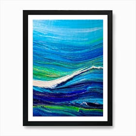 Abstract Representation Of A Tropical Ocean Wave Bright Colors Evoking The Essence Of Caribbean Bea (5) Art Print