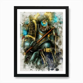 Uther The Lightbringer 0001 Watercolor Mockup World Of Warcraft Art Print