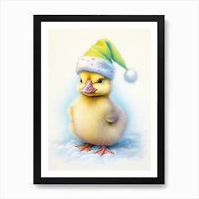 Christmas Hat Duckling 1 Art Print