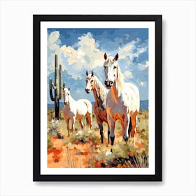 Horses Painting In Arizona Desert, Usa 1 Art Print
