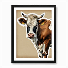 Cow With Horns Art Print