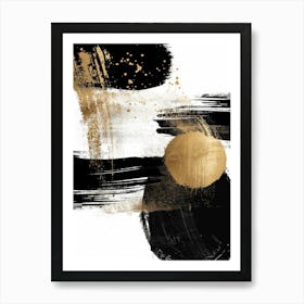 Abstract Black Gold Canvas Print 3 Art Print