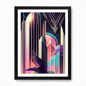 Colorful Deco Geometry Art 7 Art Print