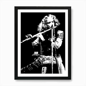 Ian Scott Anderson Rock Music Legend in Grayscale Art Print