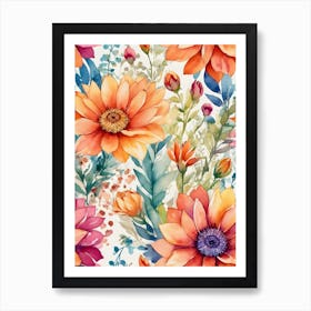 Watercolor Flowers 36 Art Print