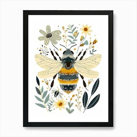 Colourful Insect Illustration Bee 13 Art Print