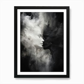 Celestial Whsipers Abstract Black And White 2 Art Print