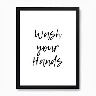 Wash Your Hands Rustic Art Print