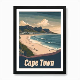 Aihrgdesign A Retro Travel Poster For Cape Town Featuring The Fa40e17f C0fc 4046 B7a1 3dfc087a8b34 1 Art Print