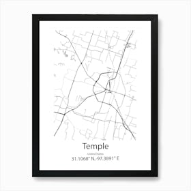 Temple Terrace,United States Minimalist Map Art Print