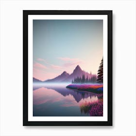 Sunrise Over A Lake Art Print