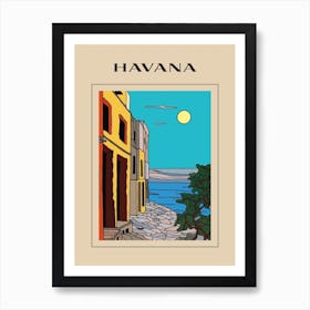 Minimal Design Style Of Havana, Cuba 1 Poster Art Print