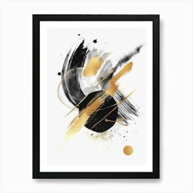 Abstract Black And Gold Painting 60 Art Print