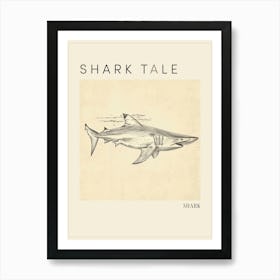 Vintage Shark Illustration 1 Poster Art Print