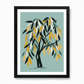 Willow Tree Flat Illustration 7 Art Print