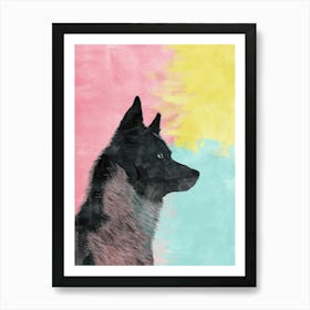 Schipperke Dog Watercolour Illustration Art Print