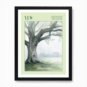 Yew Tree Atmospheric Watercolour Painting 2 Poster Art Print