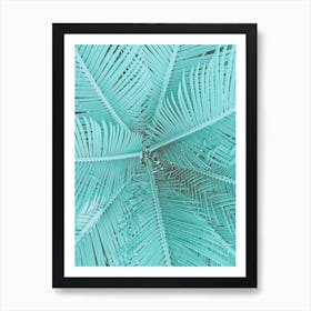 Palm Pastel Teal Art Print