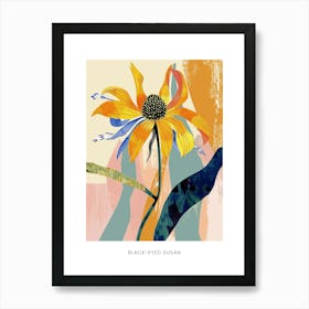 Colourful Flower Illustration Poster Black Eyed Susan 3 Art Print