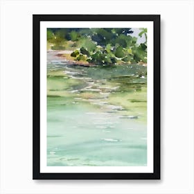 Tanjung Puting National Park Indonesia Water Colour Poster Art Print