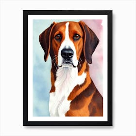 American Foxhound 2 Watercolour Dog Art Print